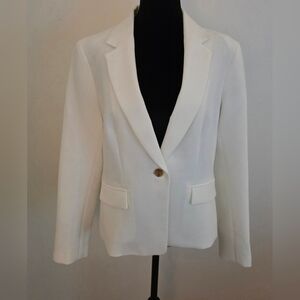 Banana Repiblic Women's White Classic Fit One Button Blazer/Jacket Sz 10
